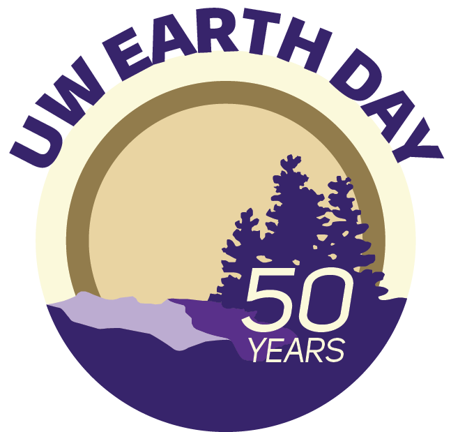 UW Earth Day 2020 purple and gold logo