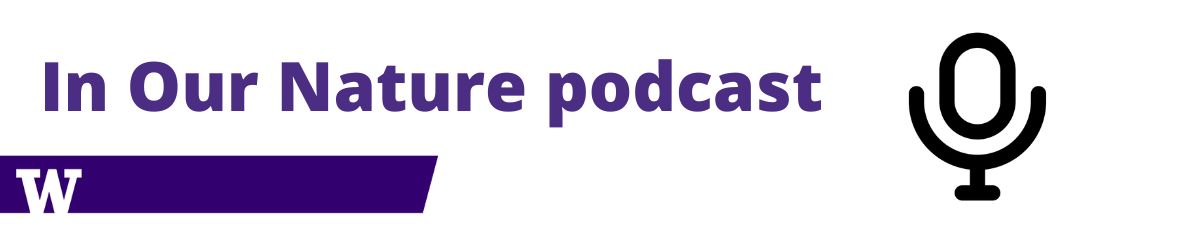 "In our nature" podcast with microphone icon