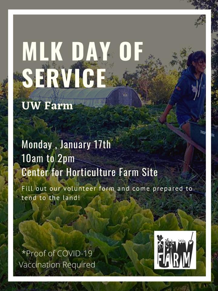 UW Farm MLK Day of Service poster
