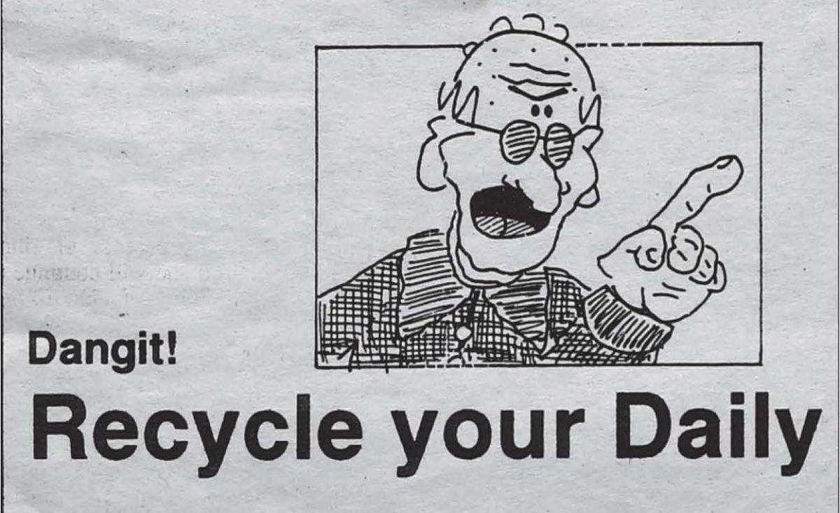 Cartoon of a cranky recycler from 1991