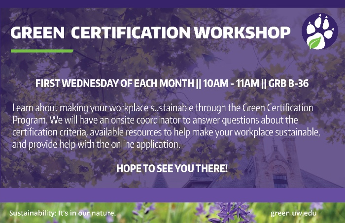 Green Certification Workshops poster