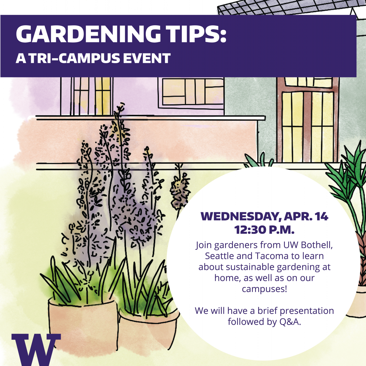 Gardening at home event flyer