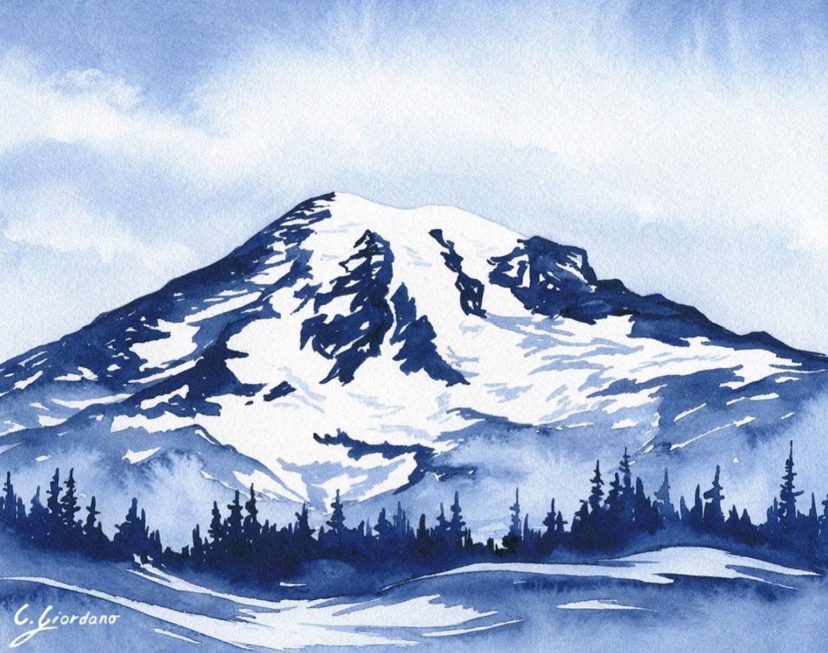 painting of Mt. Rainier