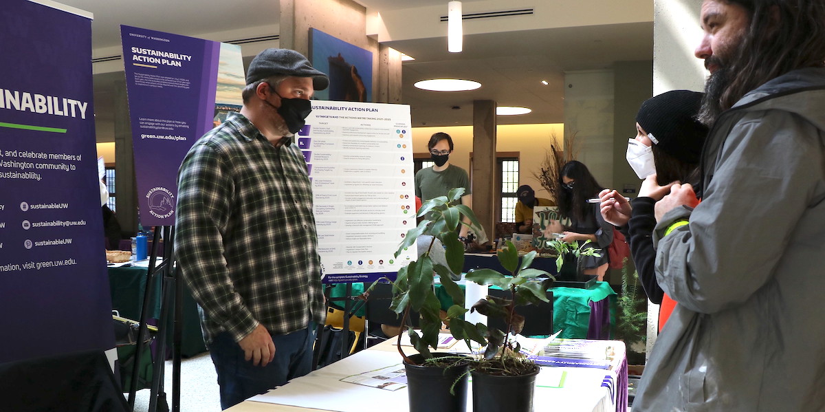 UW Sustainability staff tabling at an event