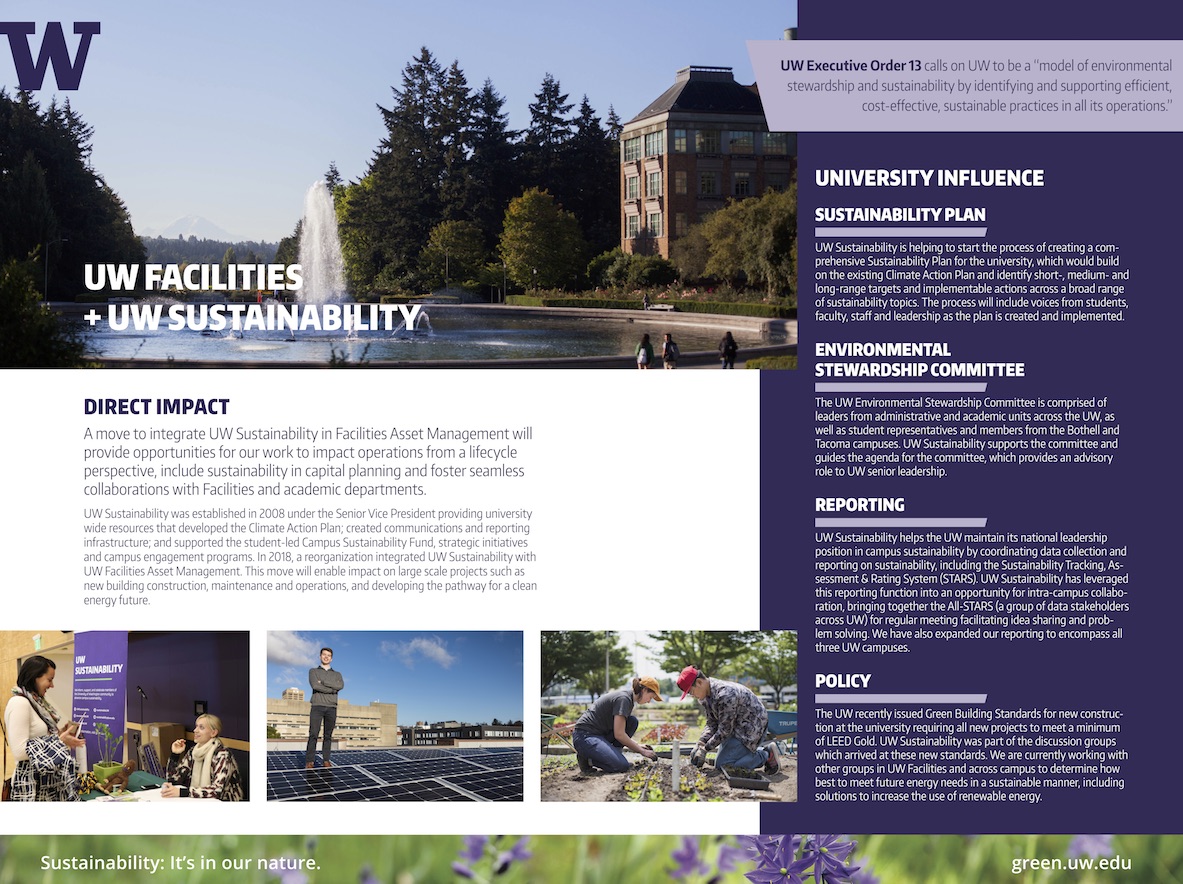UW Sustainability + Facilities poster